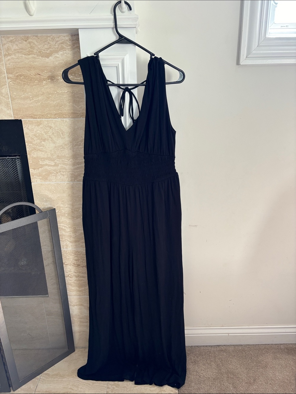 Old Navy Black Sleeveless V-Neck Maxi Jumpsuit